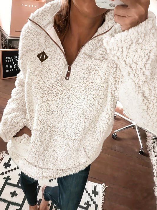 Lily | Patch Quarter Zip Pullover