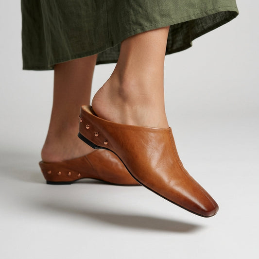 Reese Square Toe Leather Mule - Detail