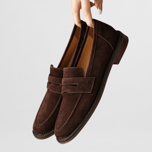 Marianne | Retro Suede Loafers