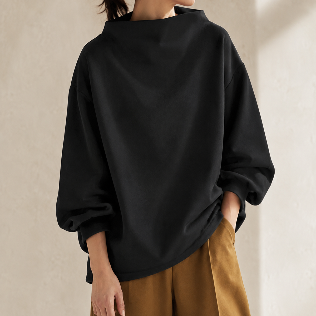 Josephine | High Neck Balloon Sleeve Sweater