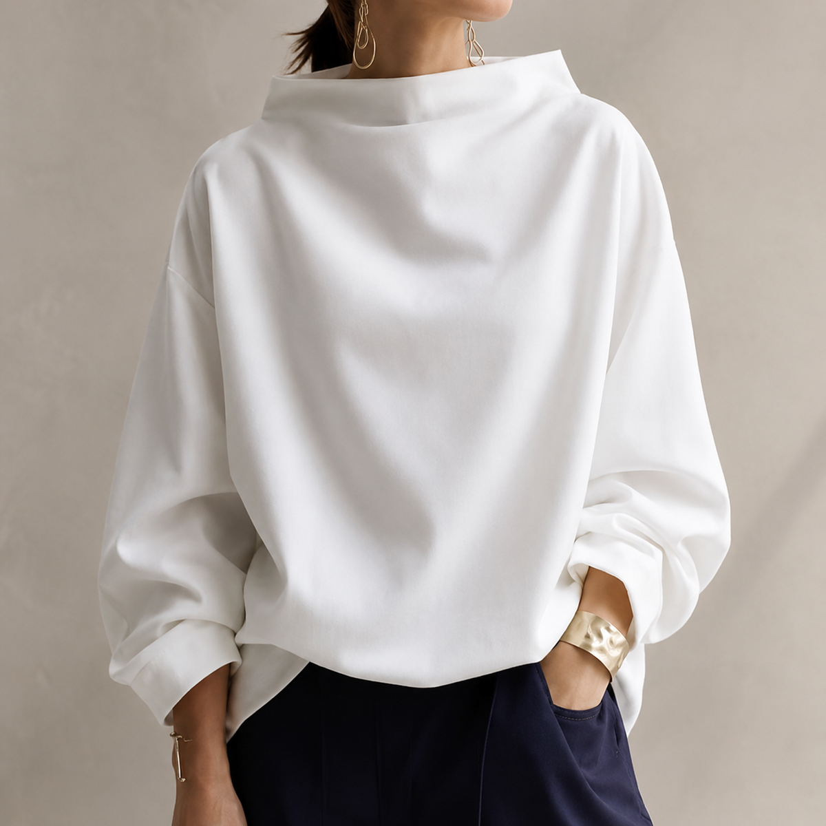 Josephine | High Neck Balloon Sleeve Sweater