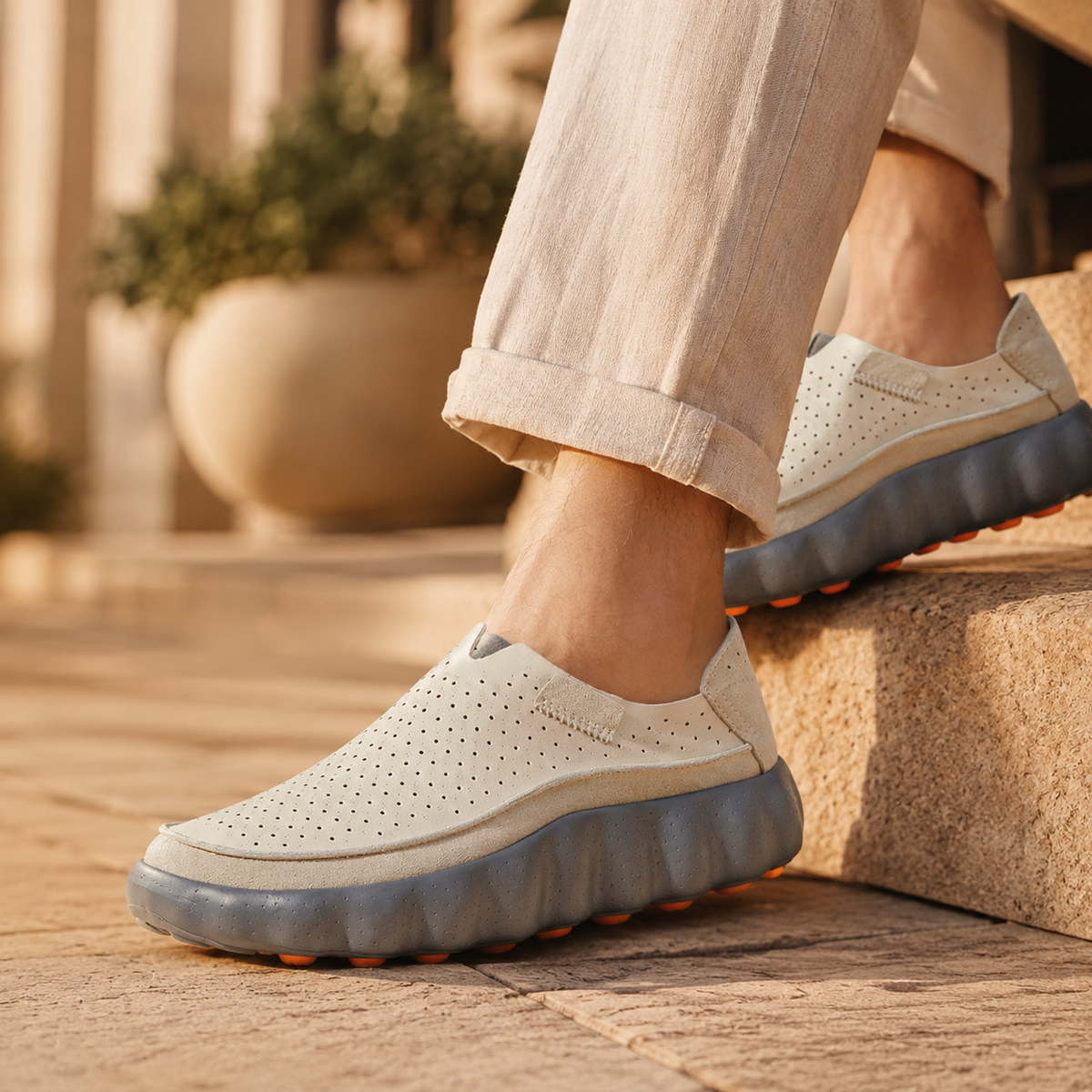 Leonard | Perforated Slip-On Loafers