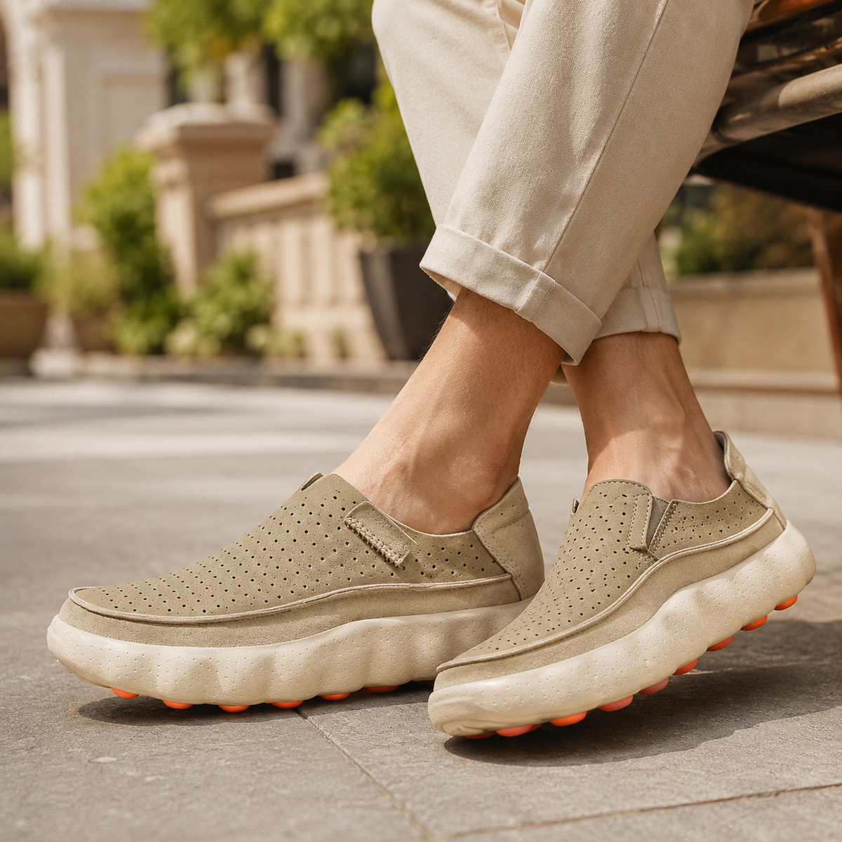 Leonard | Perforated Slip-On Loafers