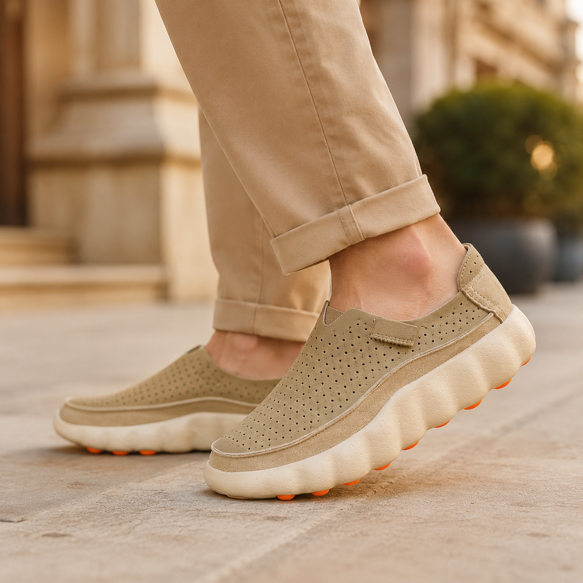 Leonard | Perforated Slip-On Loafers