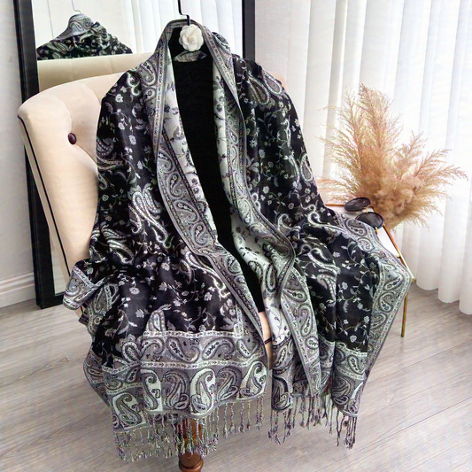Florence | Paisley Jacquard Wrap Scarf