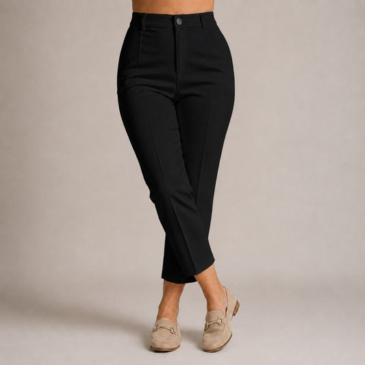 Louisa | High-Waisted Cropped Suit Trousers