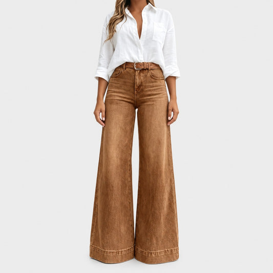 Lucia | Wide-Leg Vintage-Wash Jeans