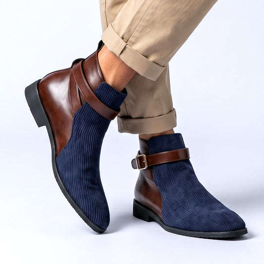 Lucano | Corduroy Boots - Blue Detail