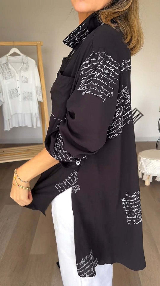 Helene | Shirt with Handwritten Print