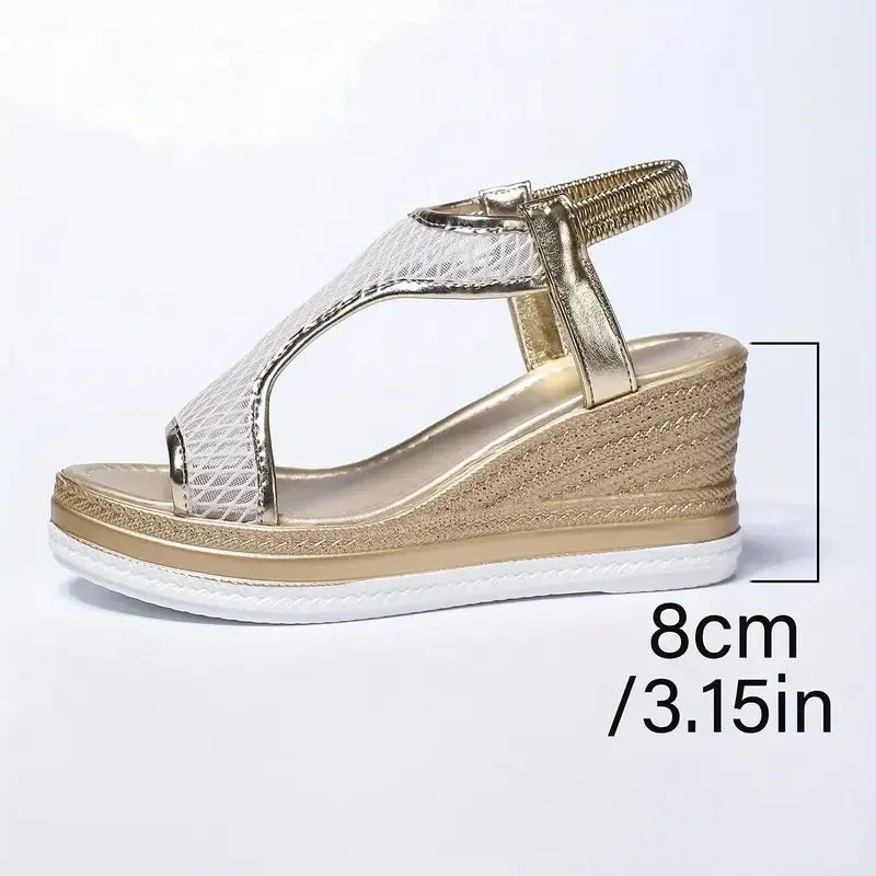 Nadia Elegant Slip-On Wedge Sandals