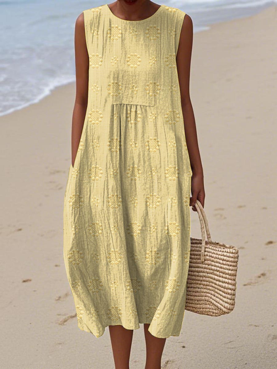 Megan | Sleeveless Cotton Pocket Dress