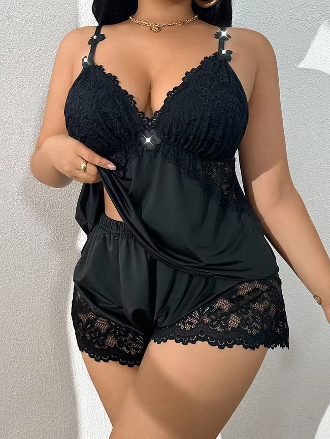 Elise Lace-Trim Cami Pyjama Set