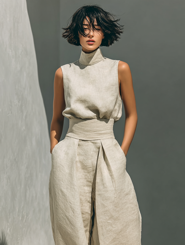 Emily | Minimalist Blouse and Wide-Leg Trouser Set