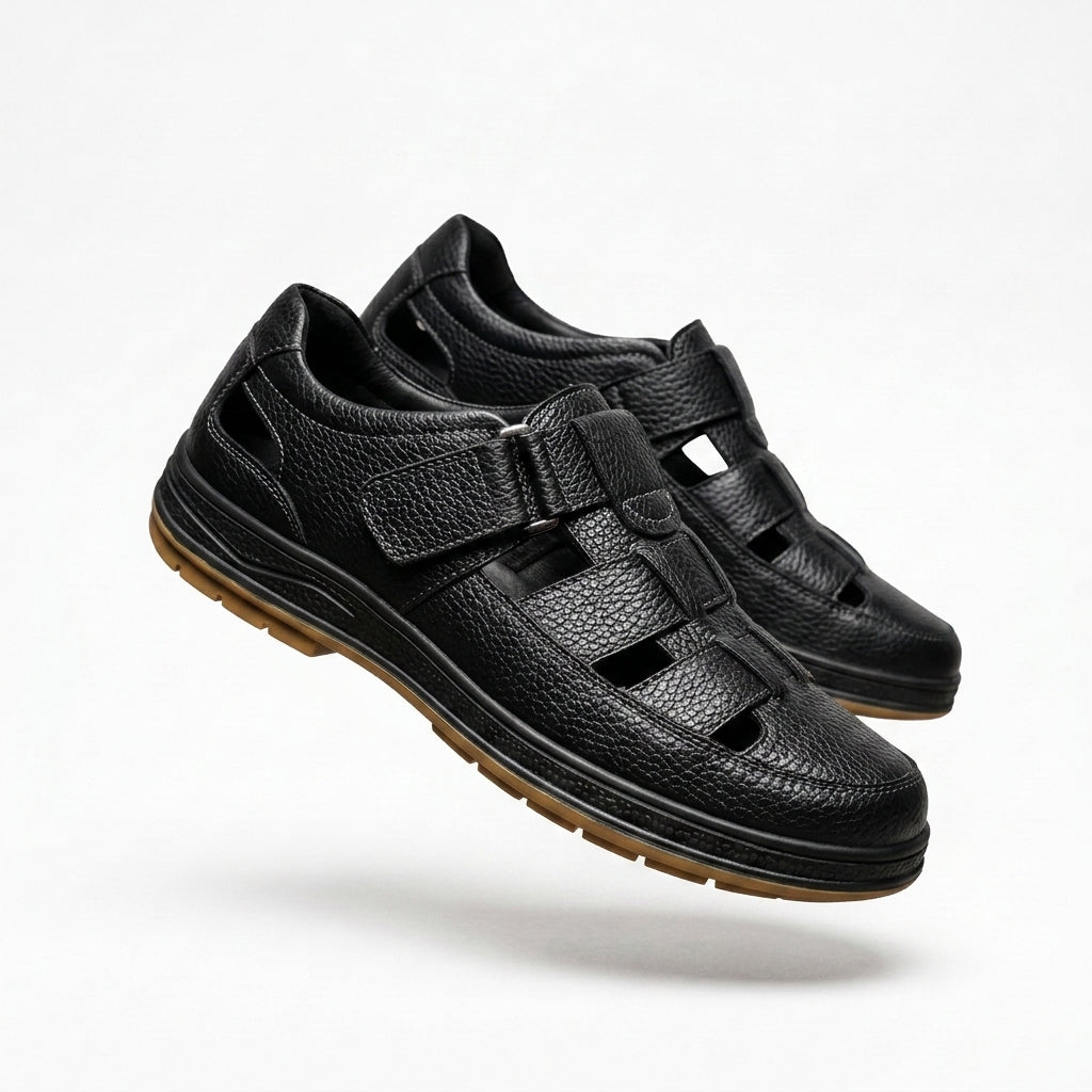 Duncan Closed-Toe Leather Sandals