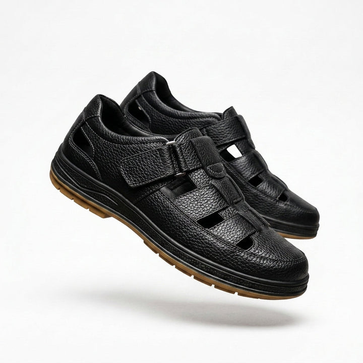 Duncan Closed-Toe Leather Sandals