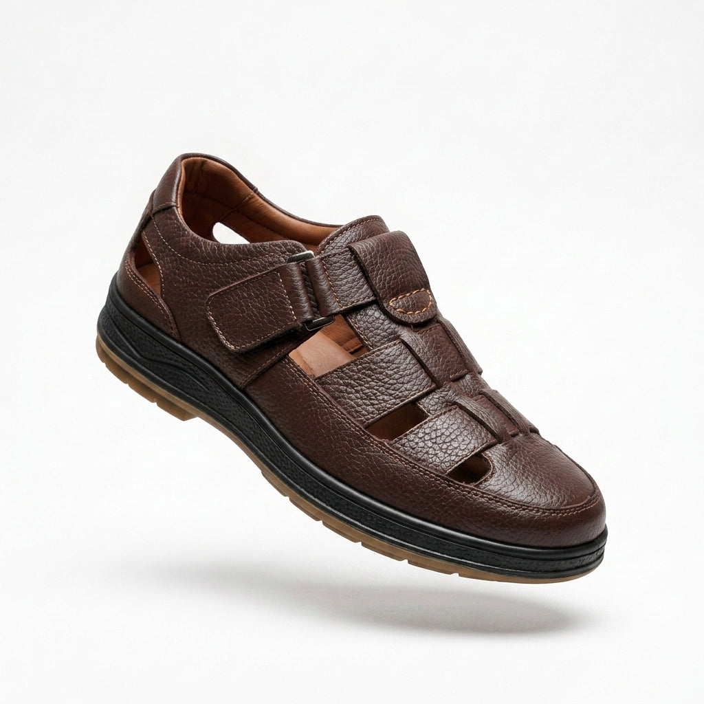 Duncan Closed-Toe Leather Sandals