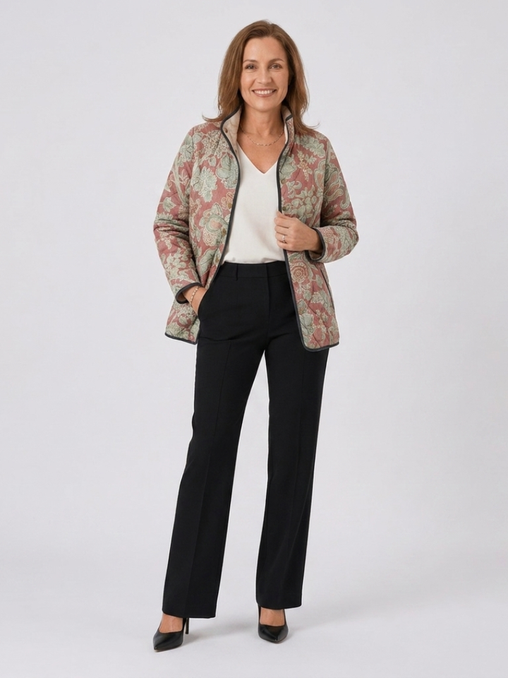 Terracotta Damask Quilted Jacket