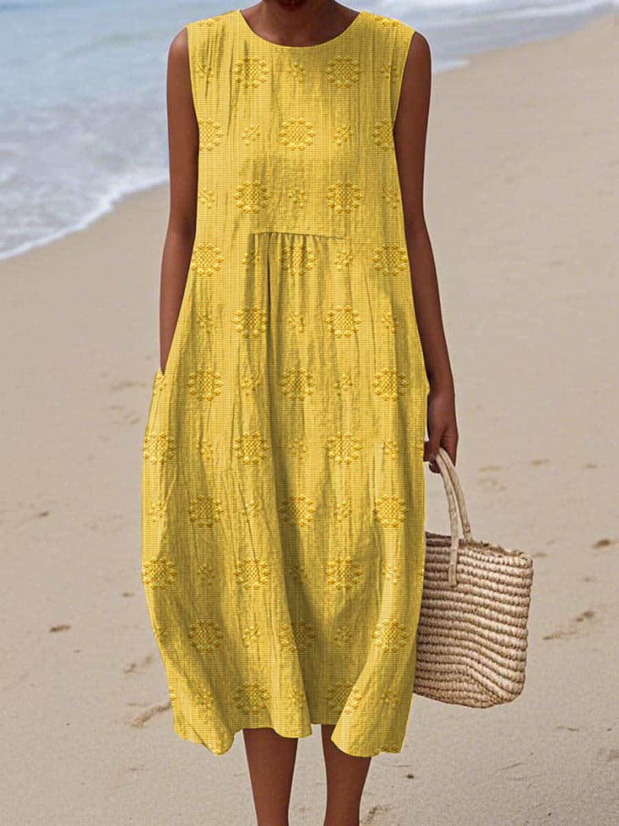 Megan | Sleeveless Cotton Pocket Dress