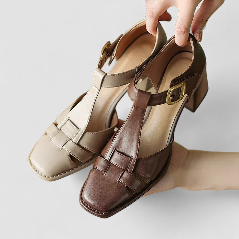 Ursula | Cutout T-Strap Heels