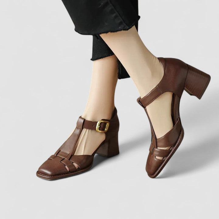 Ursula | Cutout T-Strap Heels