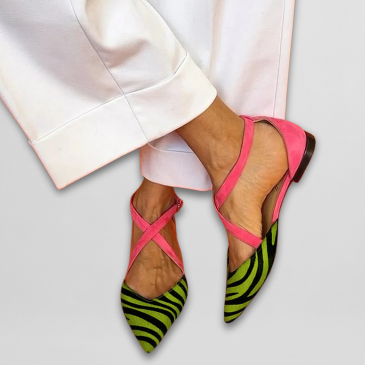 Anna Strappy Ballet Flats - Green