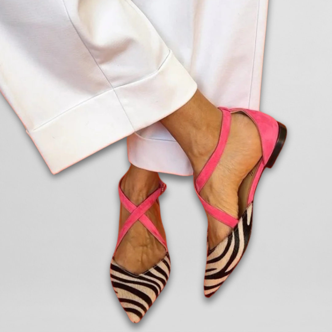 Anna Strappy Ballet Flats - White