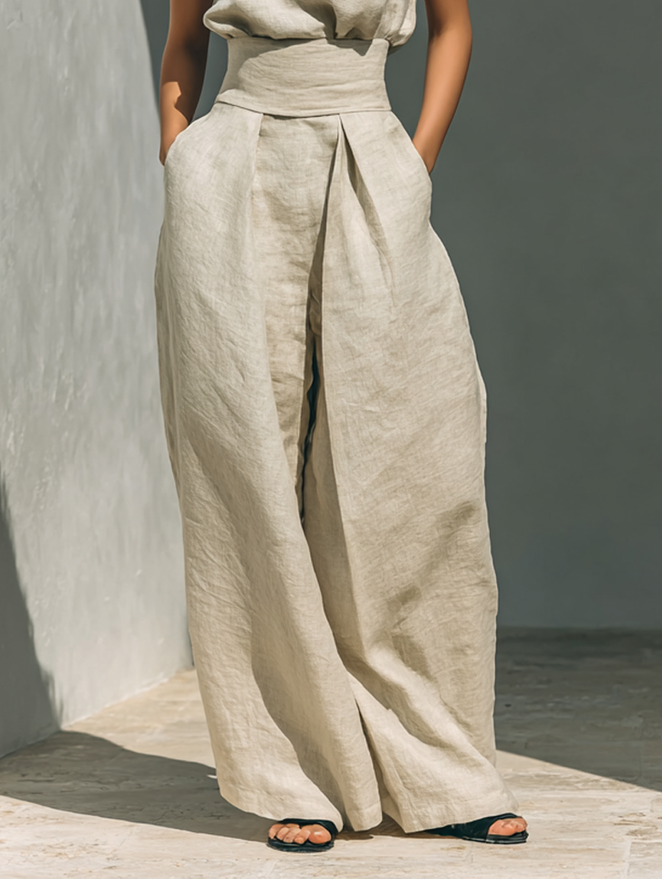 Emily | Minimalist Blouse and Wide-Leg Trouser Set