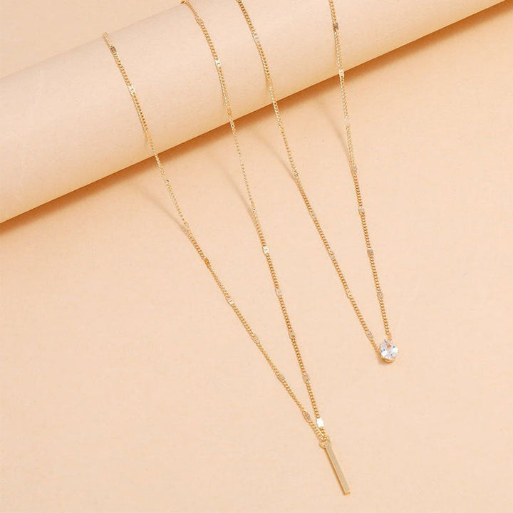 Gold &amp; Silver Double Pendant Necklace
