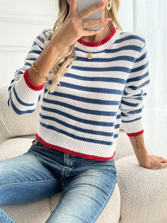 Mary | Striped Crewneck