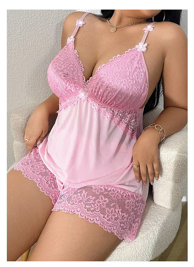 Elise Lace-Trim Cami Pyjama Set