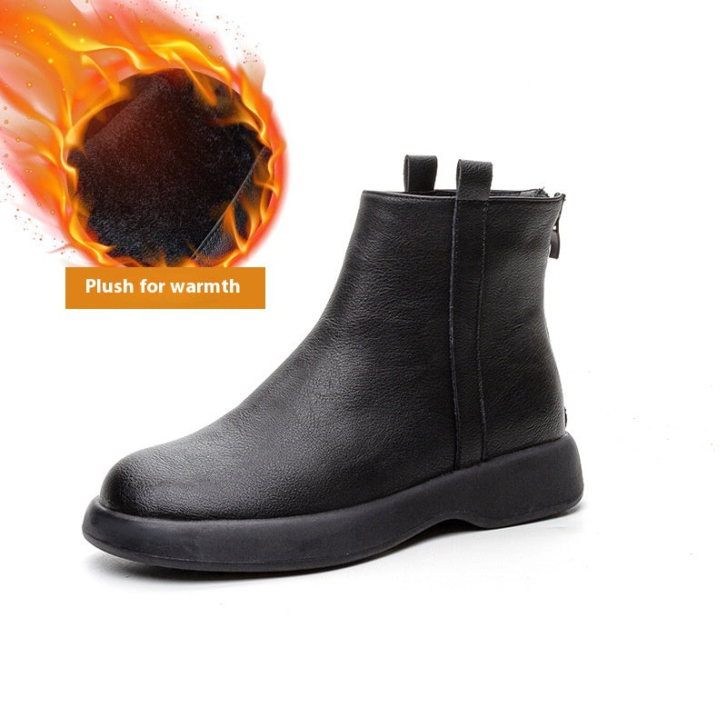 Sophie | Flat Fleece Ankle Boots