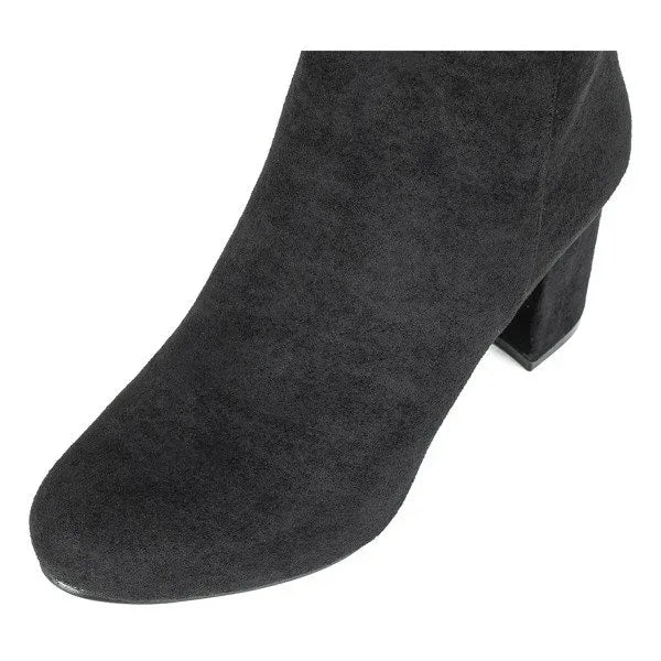 Josephine Suede Block-Heel Ankle Boots