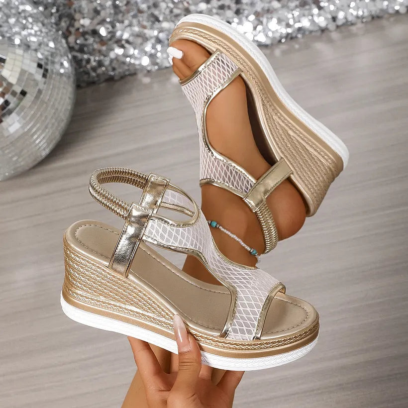 Nadia Elegant Slip-On Wedge Sandals