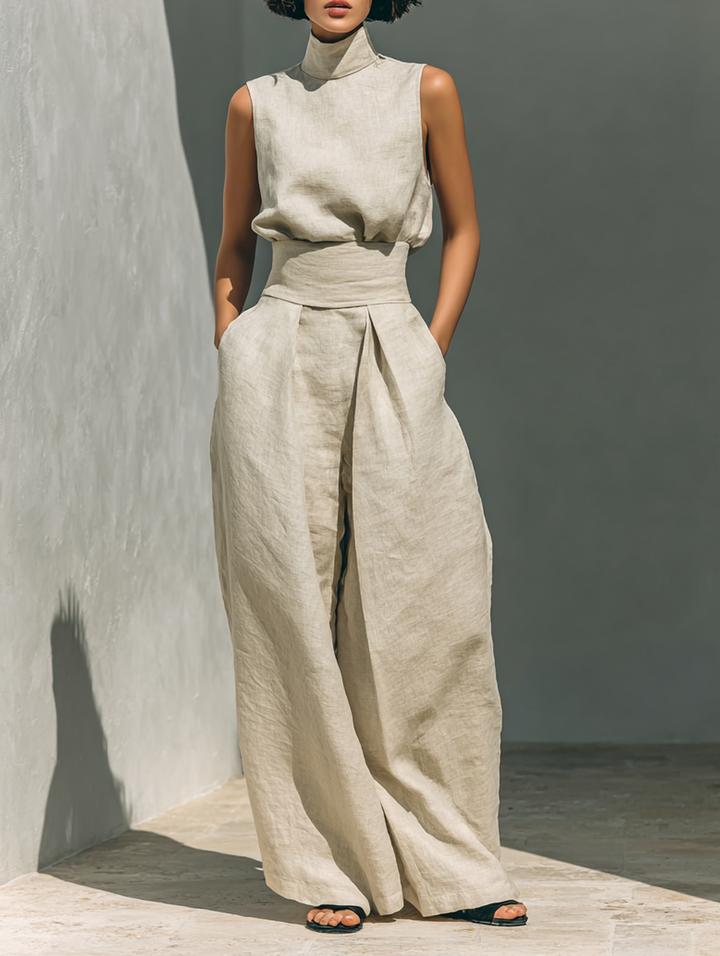 Emily | Minimalist Blouse and Wide-Leg Trouser Set