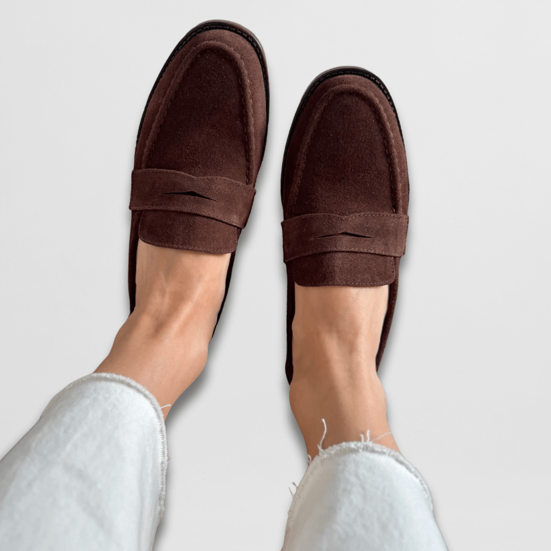 Marianne | Retro Suede Loafers