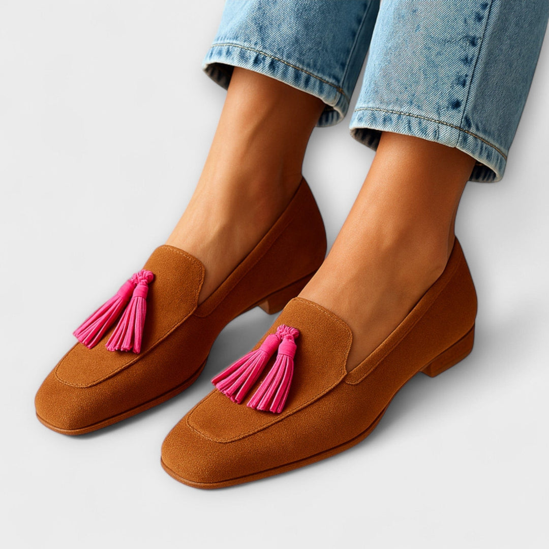 Hollie | Camel Suede Loafers