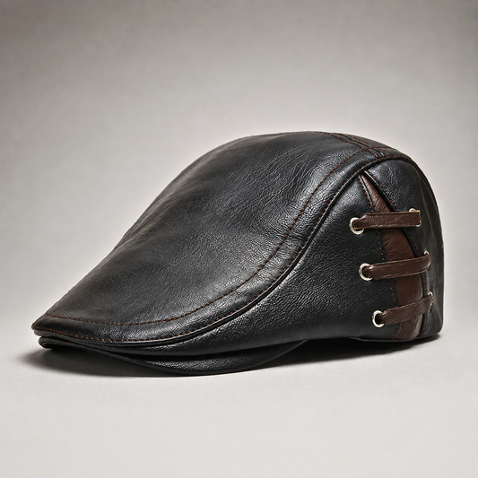 George | Warm-Lined Leather Flat Cap