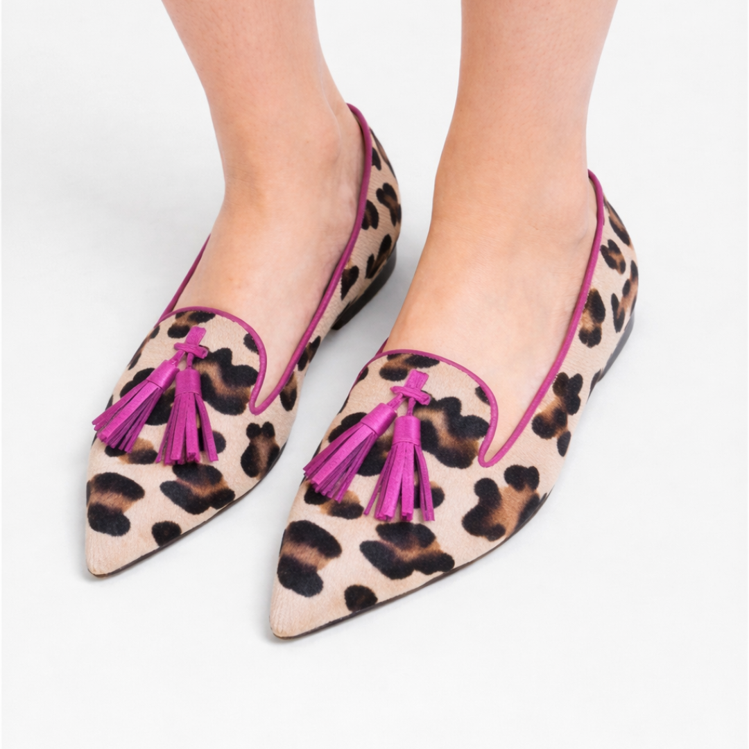 Elsie | Pink and Gold Loafers
