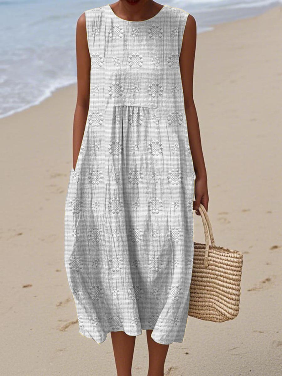 Megan | Sleeveless Cotton Pocket Dress