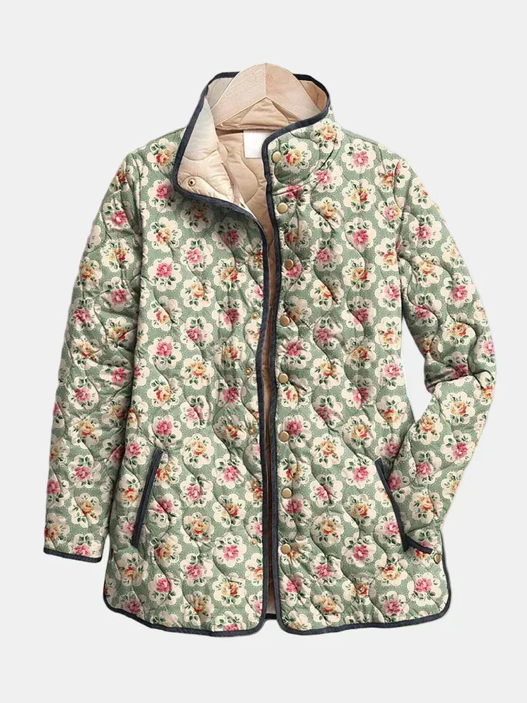 Almond Green Tapestry Quilted Jacket