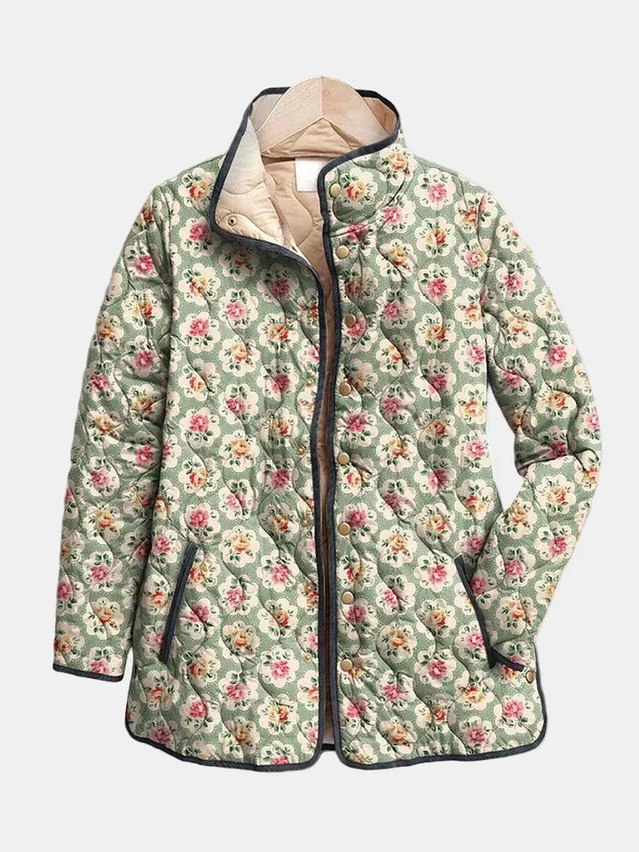Almond Green Tapestry Quilted Jacket