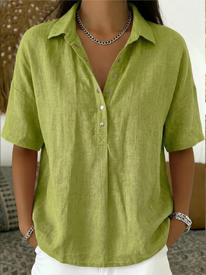 Tessa Collared V-Neck Blouse