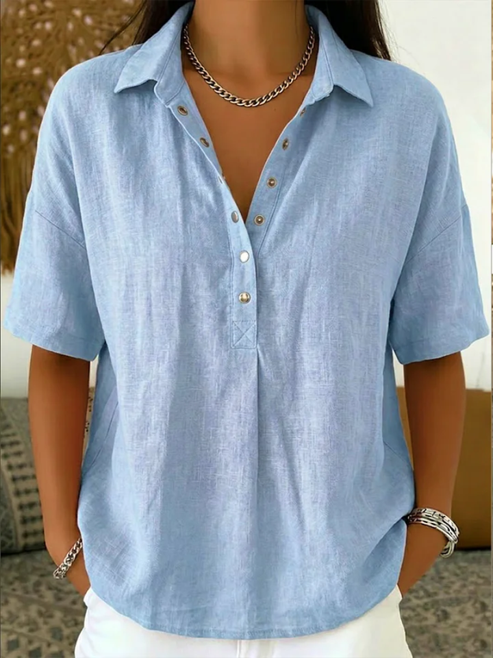 Tessa Collared V-Neck Blouse