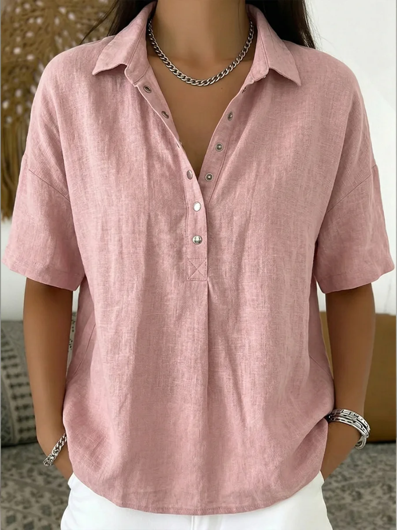 Tessa Collared V-Neck Blouse