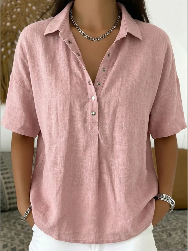 Tessa Collared V-Neck Blouse