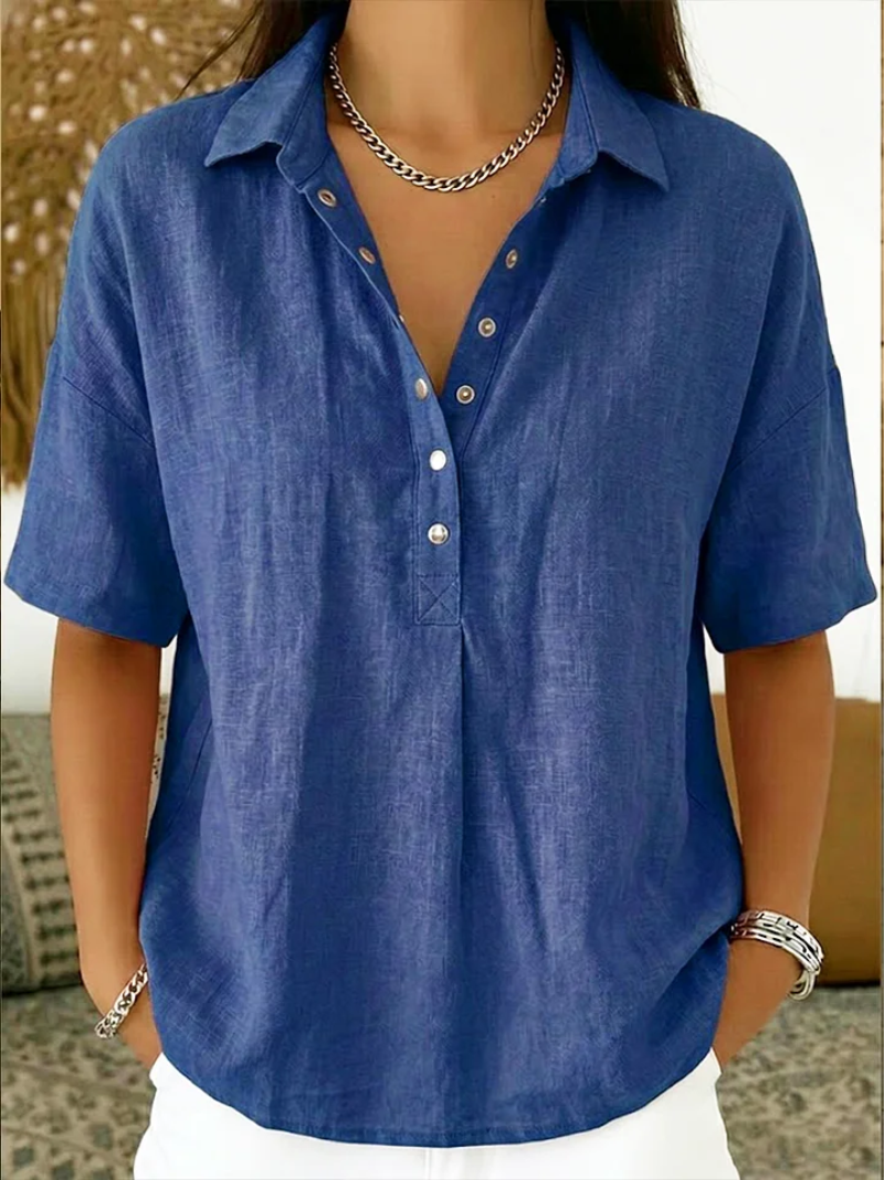 Tessa Collared V-Neck Blouse