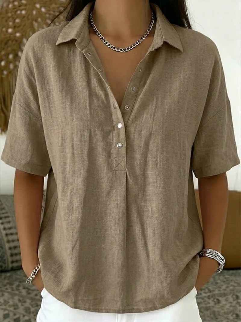 Tessa Collared V-Neck Blouse