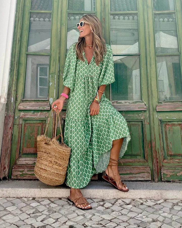 Elin™ | Boho Cotton Maxi Dress