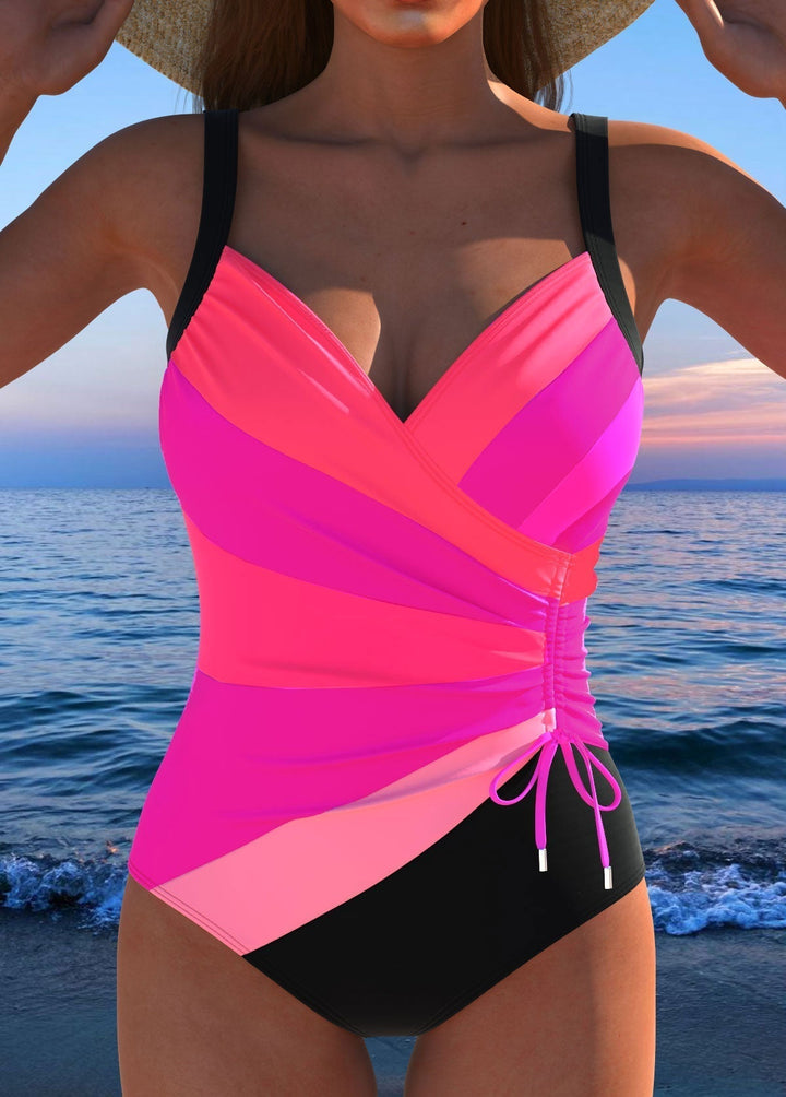Mayte Crossover Wrap Swimsuit - Pink