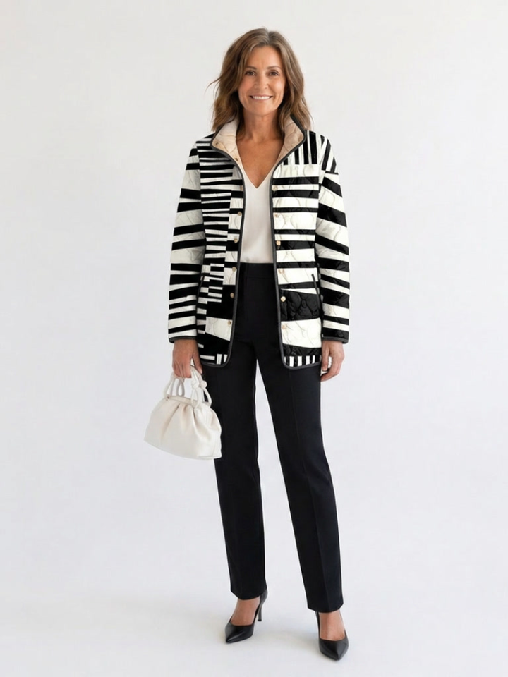 Graphic Stripes Quilted Jacket